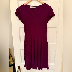 Anthropologie Sparrow Amarena Knit Wool Sweater Dress Knee Length Pleated L